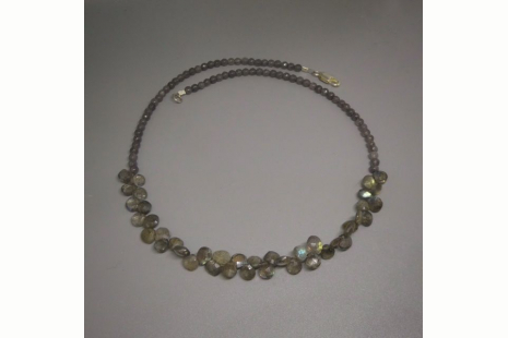 Labradorite and Grey Agate Necklace