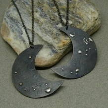 Crescent Moon Necklaces with Sterling Silver Constellations