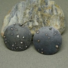 Full Moon Earrings with Sterling Silver Constellations